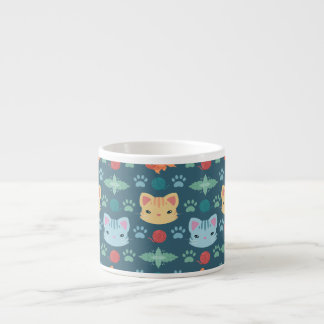 Vad är coolt, Kitty Cat i blått och gult Espressomugg