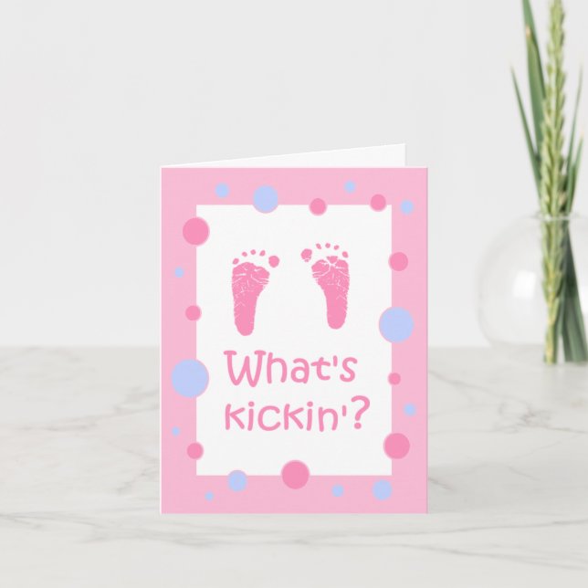 Vad är den Kickin baby showerinbjudan Inbjudan (Framsida)