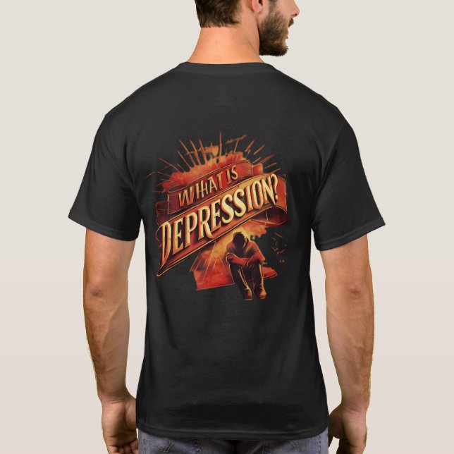 Vad är depression? - Tankeväckande psykisk hälsa T Shirt (Baksida)