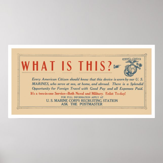 Vad är dessa marinsoldater i USA? Poster (Framsidan)