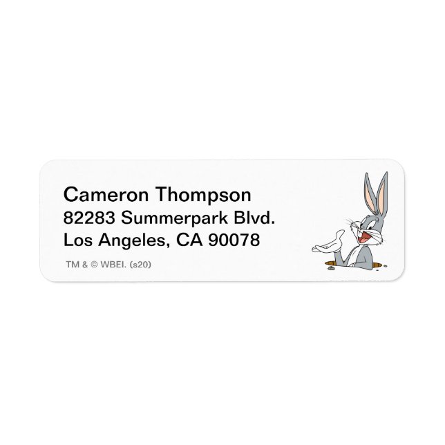 VAD ÄR DET, DOC?™ BUGS BUNNY™ Kaninhål Returadress Etikett (Framsidan)