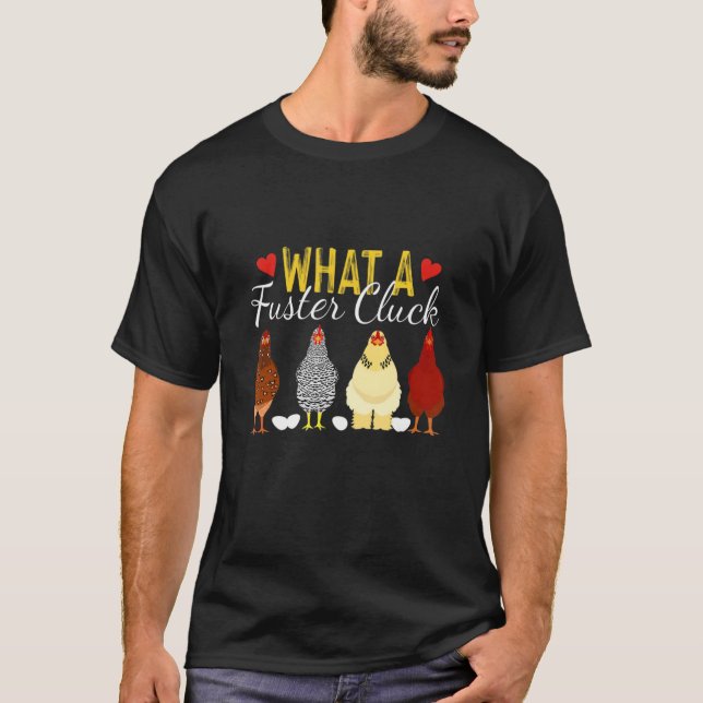 Vad är det för en Fuster Cluck Chicken Farmer T Shirt (Framsida)