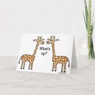 Vad är det? Funny Giraffe-hälsningskort Kort