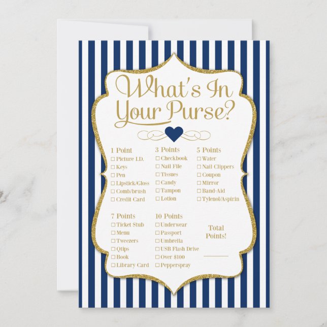 Vad är det i din blåa Guld-skyffel för Purse Game? (Framsida)