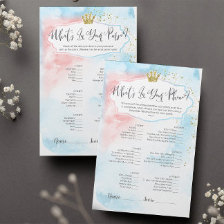 "Vad är det i din Mobila?" Gender Visa spel