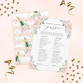 Vad är det i din plånbok? Champagne Blommigt Party Tilläggskort