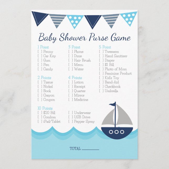 Vad är det i din plånbok? - Sailor Baby Shower Pr Program (Framsida)