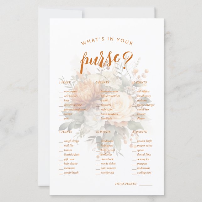 Vad är det i din plånbok? Spelet roligt Möhippa (Framsida)