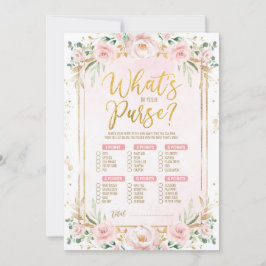 Vad är det i ditt Blommigt Baby Shower Game Card? Inbjudningar
