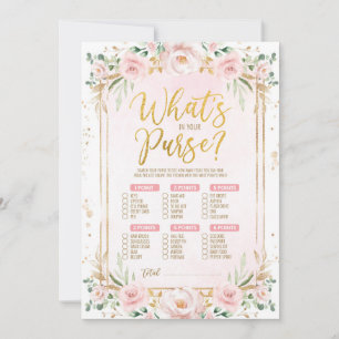 Vad är det i ditt Blommigt Baby Shower Game Card? Inbjudningar
