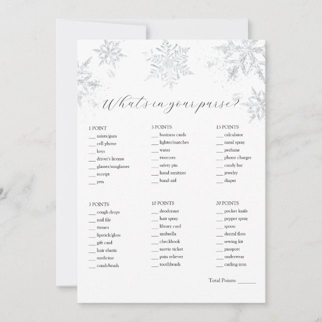 Vad är det i ditt spel i Purse Shower? Inbjudningar (Framsida)