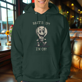 Vad är det? Jag är på! - Energetic Light Bulb Hood Hoodie