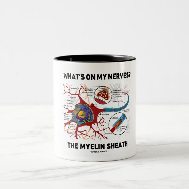 Vad är det på mina nerver? Myelin Sheath Två-Tonad Mugg (Center)