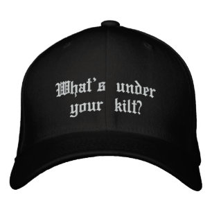 Vad är det under ditt kilt? broderad keps