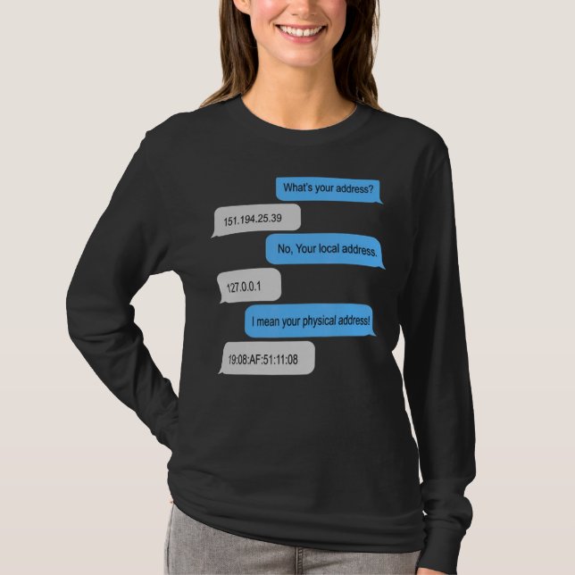 Vad är din Adress? Jag är programmerare på din pla T Shirt (Framsida)