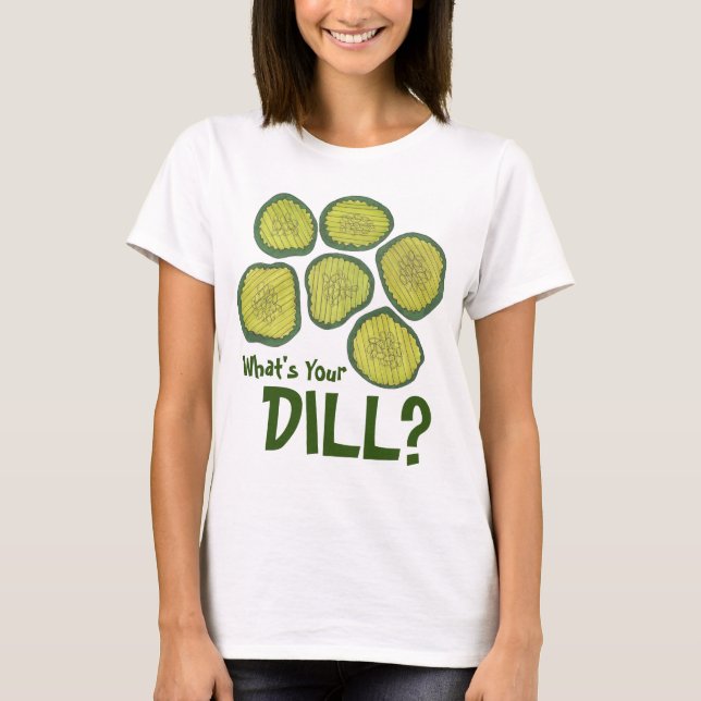 Vad är din dill? Kosher Pickle Chip Pickles Tee Shirt (Framsida)
