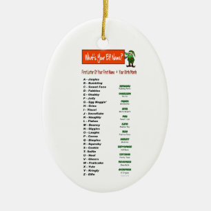 Vad är din Elf Namn?Julprydnad Julgransprydnad Keramik