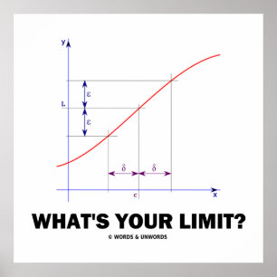 Vad är din gräns? Limit Function Geek Humor Poster