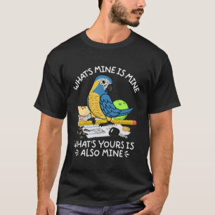 Vad är din mamma? Min papegoja I Blue-trogen Macaw T Shirt