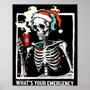 Vad är din nödsituation 911-dispatch skelett jul poster