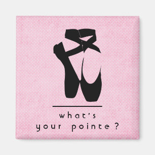 Vad är din pointe? Black Ballet Shoes en Pointe Magnet
