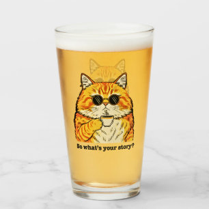 Vad är din Story Tee, Sarcastic Cat Glaskopp