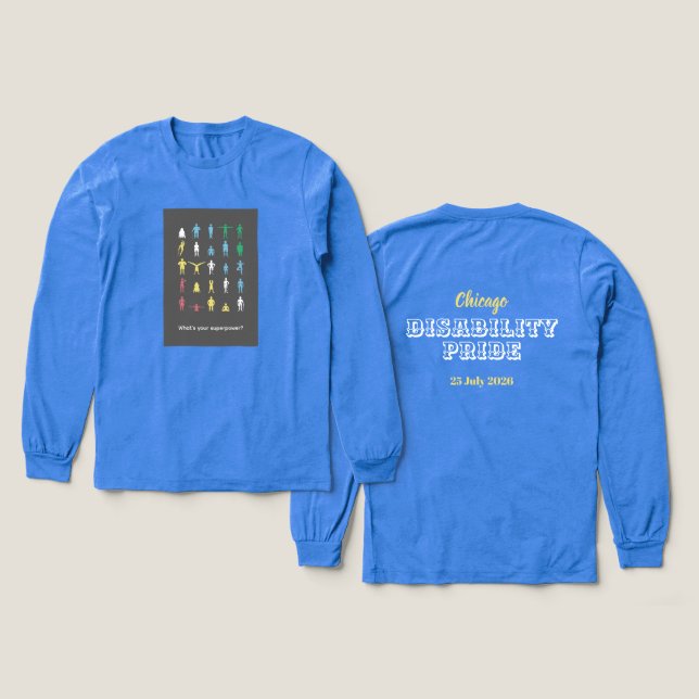 Vad är din superkraft? Funktionshinder månaden T Shirt (Design framsida och baksida)