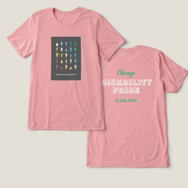 Vad är din superkraft? Funktionshinder månaden T Shirt (Design fram och bak)