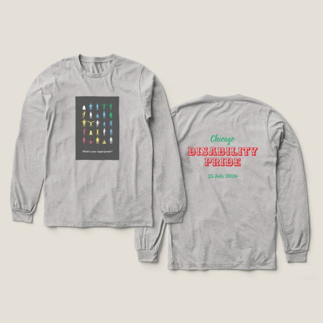Vad är din superkraft? Funktionshinderstolthetsmån T Shirt (Design framsida och baksida)