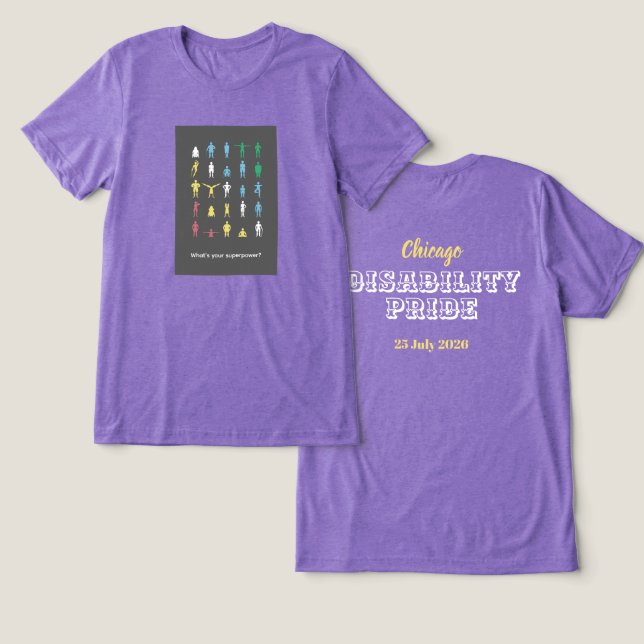 Vad är din superkraft? Funktionshinderstolthetsmån T Shirt (Design fram och bak)