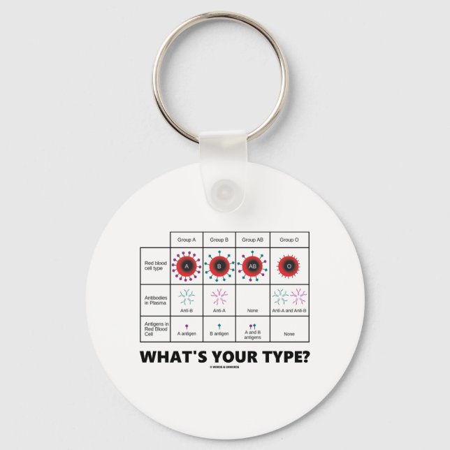 Vad är din typ? (blodcellsgrupper) nyckelring (Framsida)