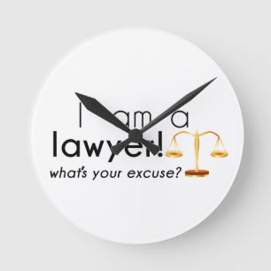 Vad är din ursäkt? rund klocka
