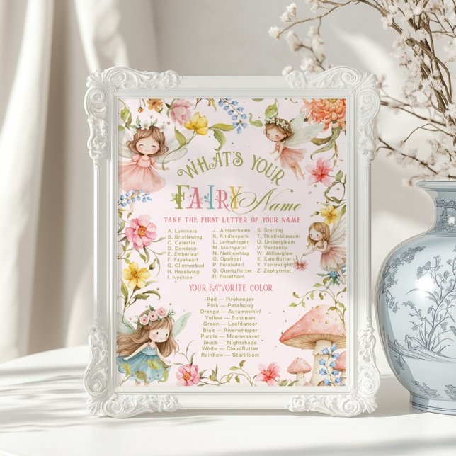 Vad är ditt fe-namn Fairy Bright Födelsedag Poster (Skapare uppladdad)