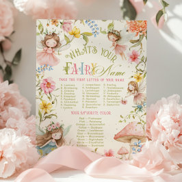 Vad är ditt fe-namn Fairy Bright Födelsedag Poster