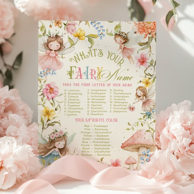 Vad är ditt fe-namn Fairy Bright Födelsedag Poster (Skapare uppladdad)