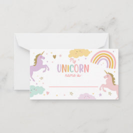 Vad är ditt Unicorn Namn Magic Birthday-spel? Anteckningskort
