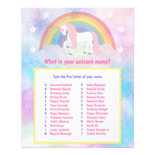 Vad är ditt Unicorn Namn-spel? Fototryck