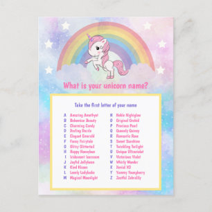 Vad är ditt Unicorn Namn-spel? Vykort