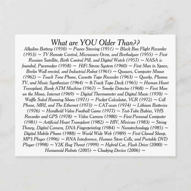 Vad är du äldre än vykort (Framsida)