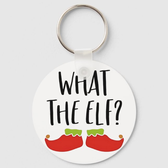 Vad är Elf Funny jul Elf Jultomten? Nyckelring (Framsida)