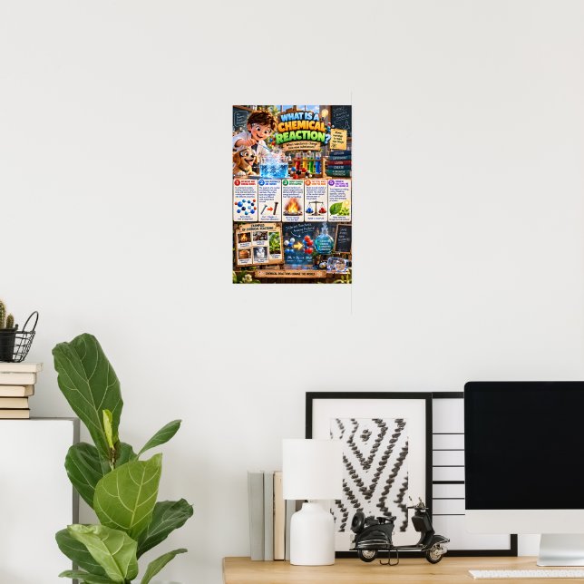 Vad är en kemisk reaktion poster (Hemmakontoret)