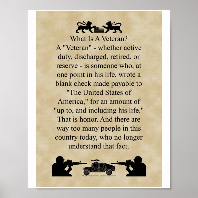 Vad är en mindre version av Veteran? Poster (Framsidan)