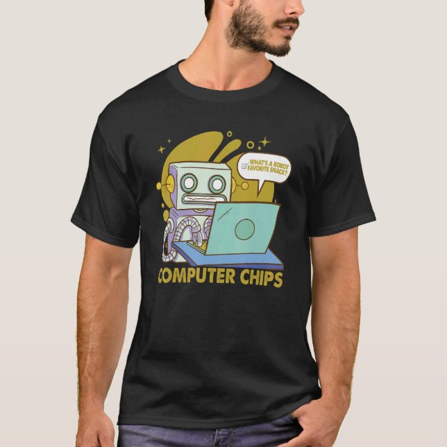 Vad är en Robot Favorite Snack Pappa-skämt? T Shirt (Framsida)