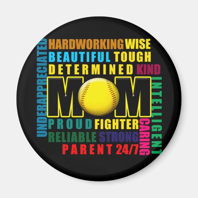 Vad är en Softball Mamma-kopia.png Magnet (Framsidan)