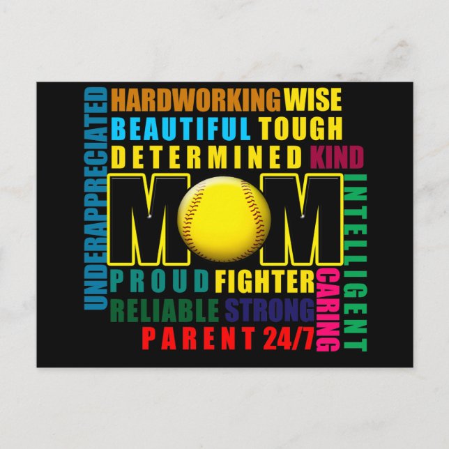 Vad är en Softball Mamma-kopia.png Vykort (Framsida)