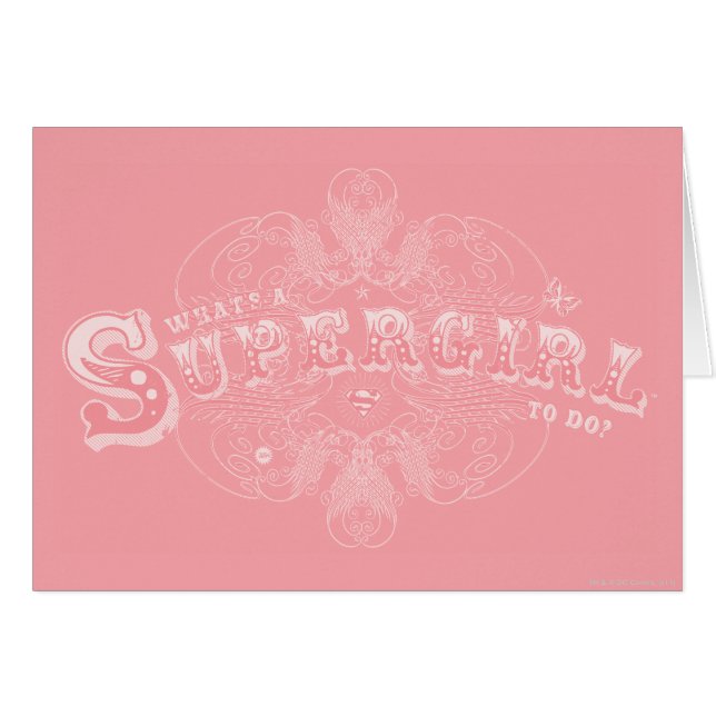 Vad är en superflicka att göra Rosa? Hälsningskort (Framsidan Horizontal)