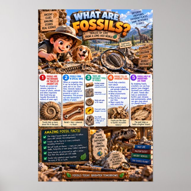 Vad Är Fossil Informationsgrafik Poster (Framsidan)