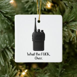 Vad är Fu*k över den berömda Walkie Talkie Icon? Julgransprydnad Keramik