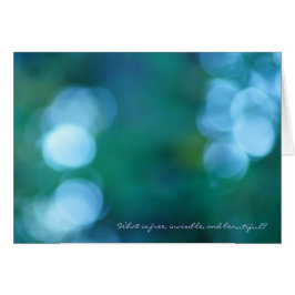 Vad är gratis, osynligt och vackert? hälsningskort