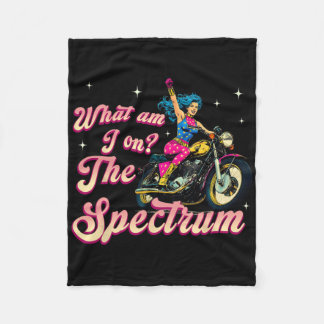 Vad är jag på spektrum Retro Biker Autism Medveten Fleecefilt